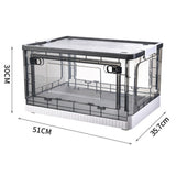 Storage Box Side Doors Clear Large Capacity Container with Wheel for Home Office Tea White 3 Door 55L