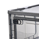 Storage Box Side Doors Clear Large Capacity Container with Wheel for Home Office Tea White 3 Door 55L - Top-Down View