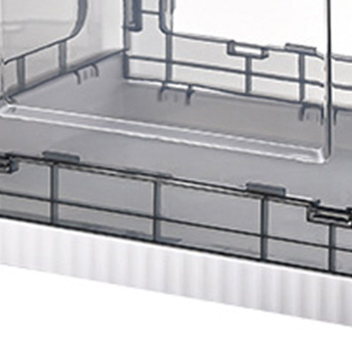 Storage Box Side Doors Clear Large Capacity Container with Wheel for Home Office Tea White 3 Door 55L