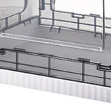 Storage Box Side Doors Clear Large Capacity Container with Wheel for Home Office Tea White 3 Door 55L