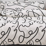Home Bed Set 3pcs Thickened Brushed Simple Style Breathable Skin Friendly Cotton Bedding Comforter Sets Impressionism 1.2m (4ft) Bed