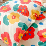 Home Bed Set 4pcs Thickened Brushed Simple Style Breathable Skin Friendly Cotton Bedding Comforter Sets - Front View