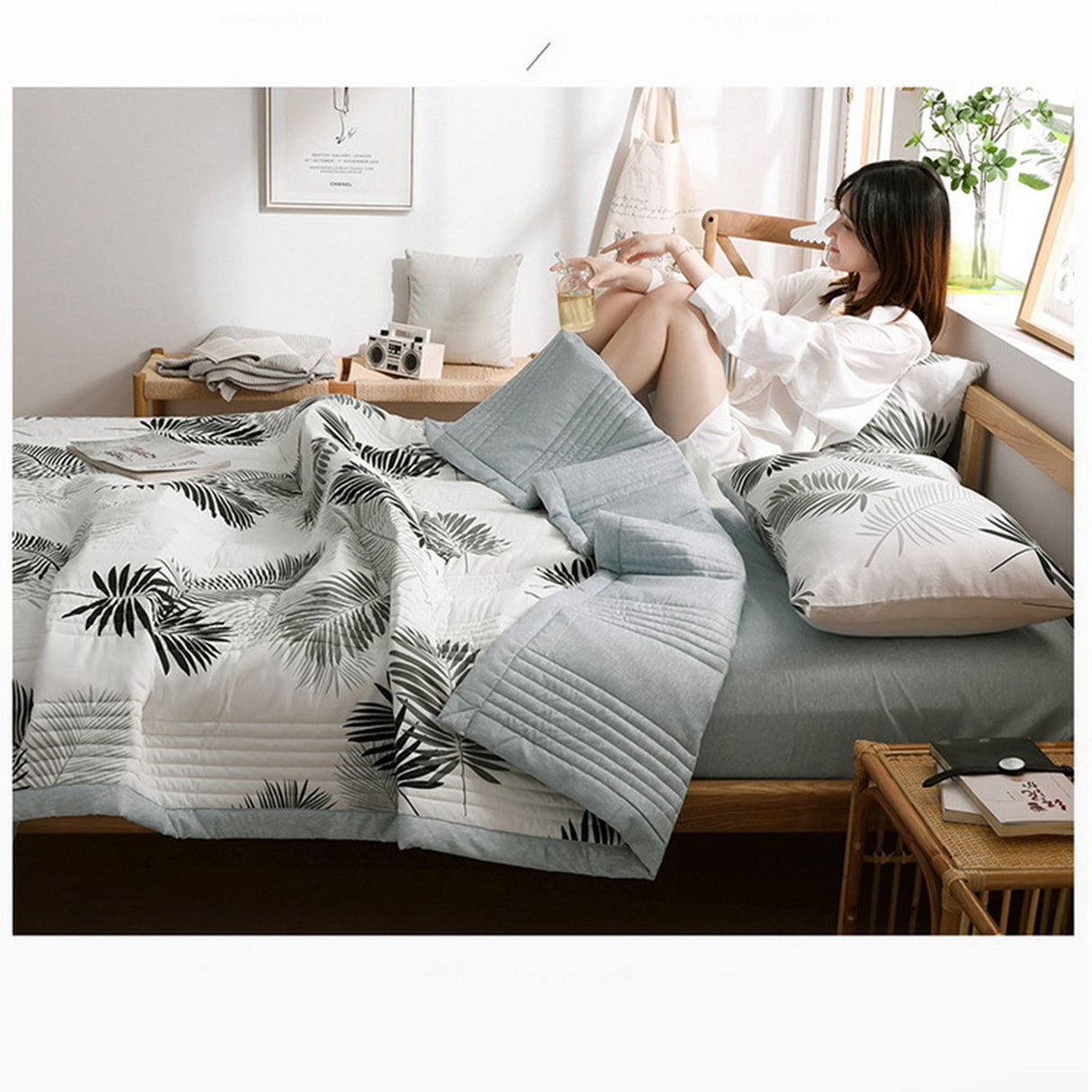 Air Conditioner Quilt Washable Cotton Lightweight Quilt Summer Comforter for Children Adult Type 1 150x200cm