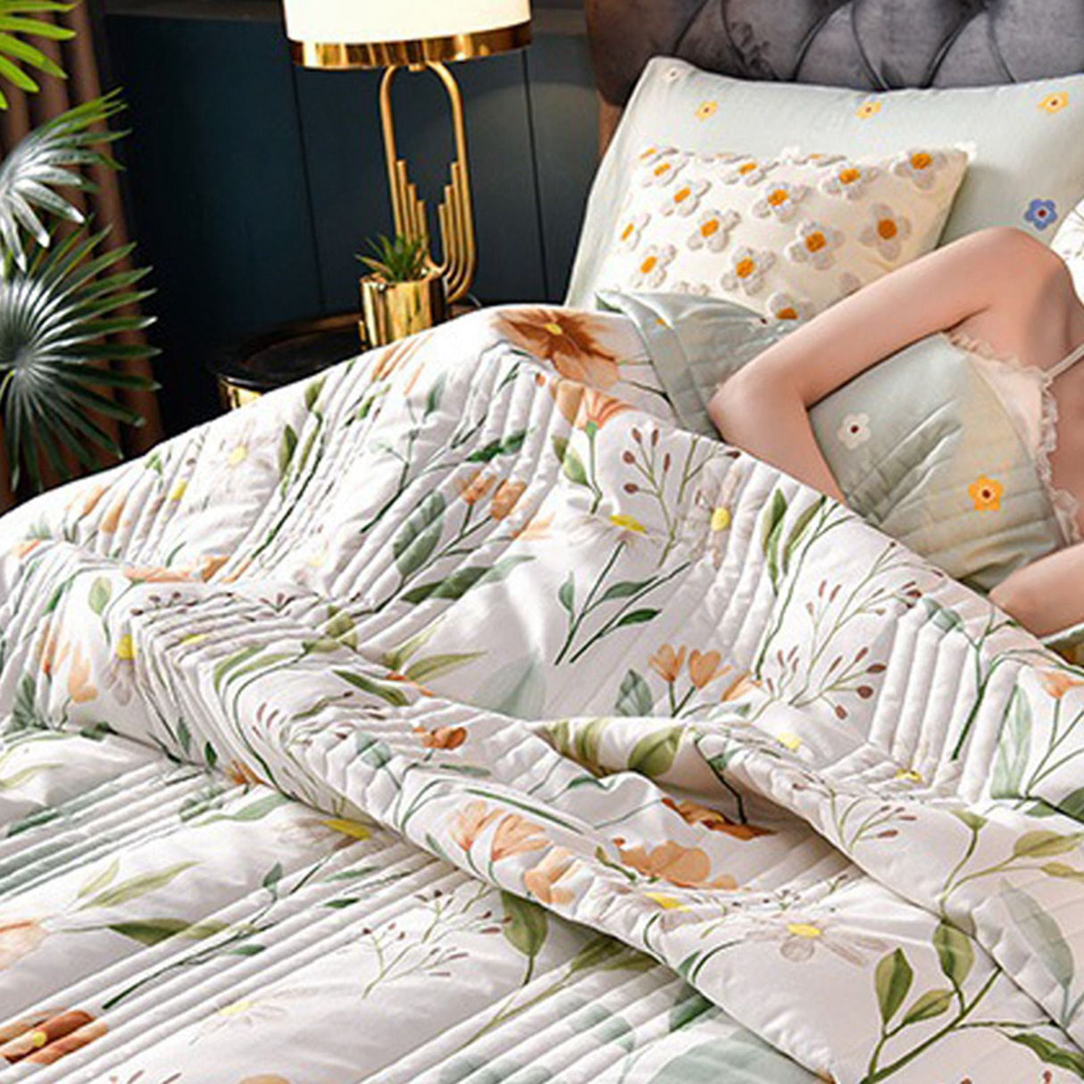 Air Conditioner Quilt Washable Cotton Lightweight Quilt Summer Comforter for Children Adult Type 3 200x230cm