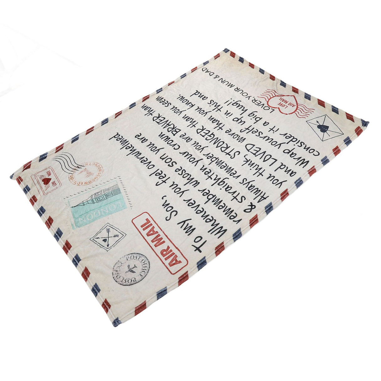 to My Son Blanket Double Sided Soft Skin Friendly Keep Warm Letter Blanket Expressing Love Air Conditioning Blanket C20220119 1 150x200cm
