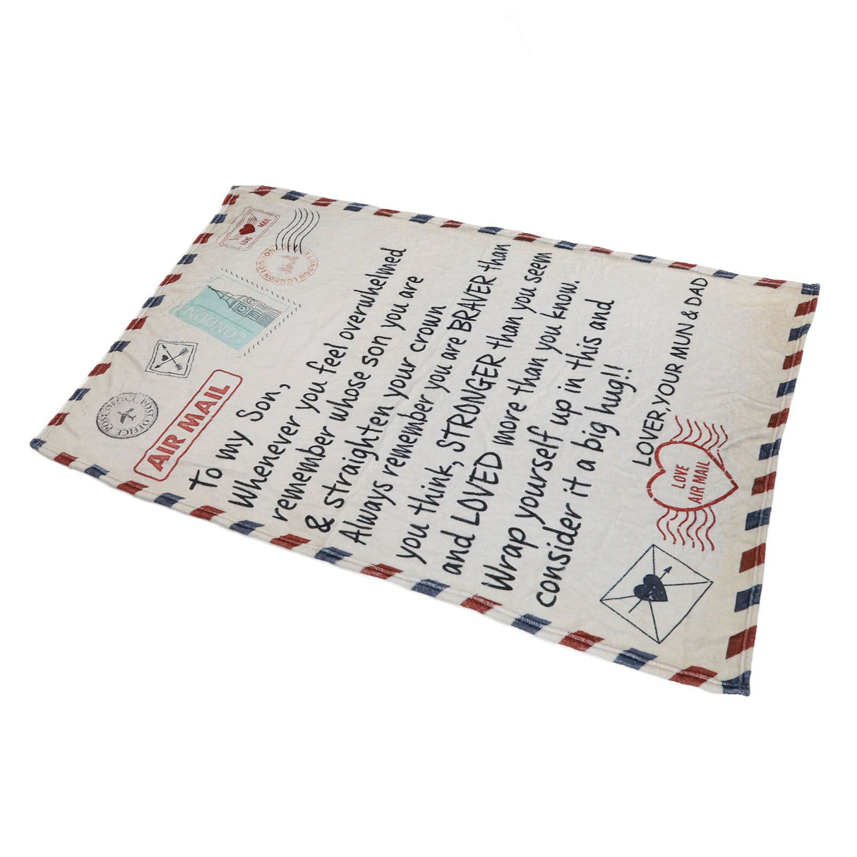 to My Son Blanket Double Sided Soft Skin Friendly Keep Warm Letter Blanket Expressing Love Air Conditioning Blanket C20220119 1 150x220cm