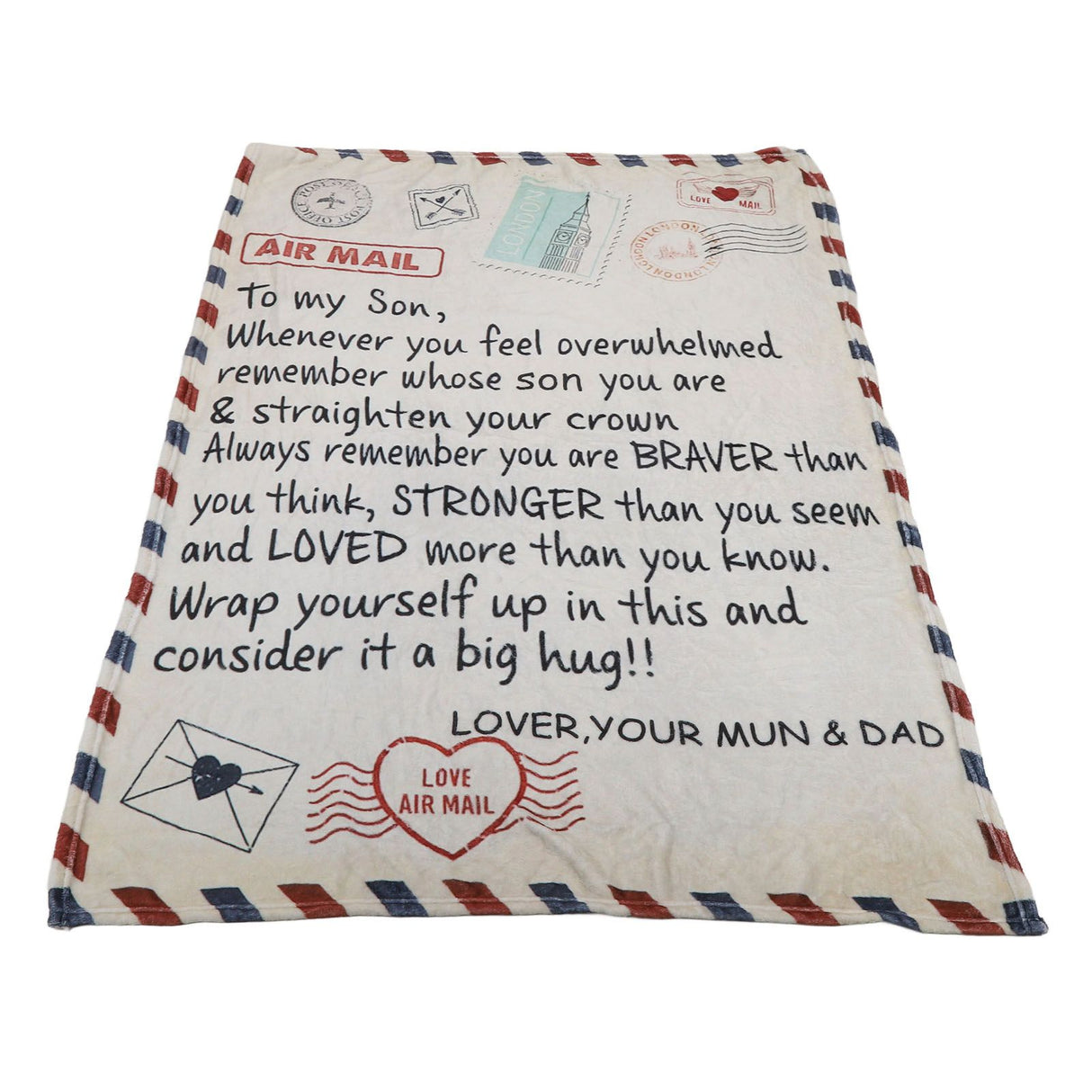 to My Son Blanket Double Sided Soft Skin Friendly Keep Warm Letter Blanket Expressing Love Air Conditioning Blanket C20220119 1 150x220cm