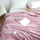 Cooling Blanket Milk Fleece Lattice Jacquard Blanket Summer Cold Single Nap Blanket for Sofa Bed Office Bean Paste Color 150x200cm