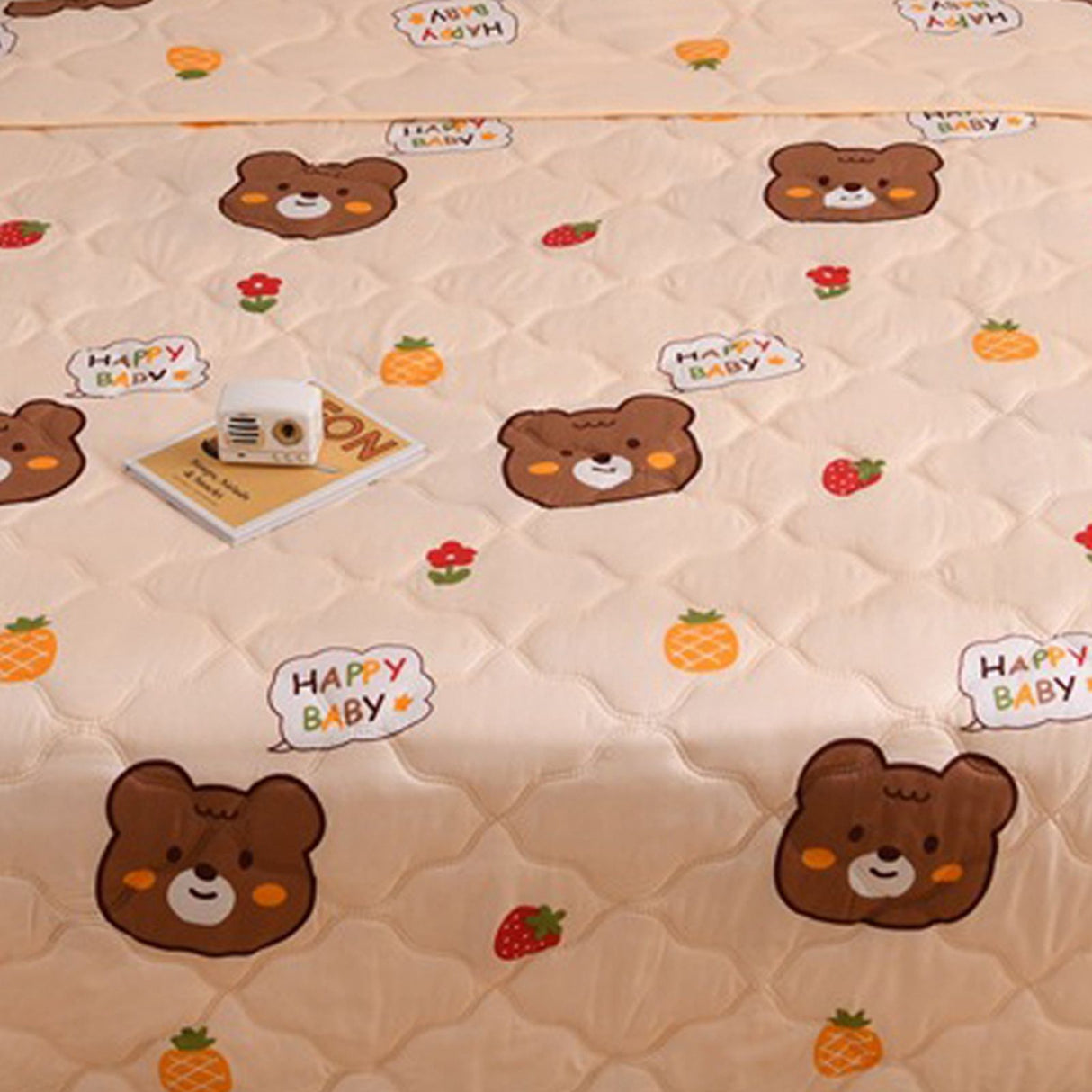 Cotton Quilt Washable Embroidery Ultrasonic Quilting Skin Friendly Cotton Comfortable Breathable Summer Quilt Bear 180x200cm