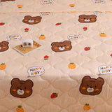 Cotton Quilt Washable Embroidery Ultrasonic Quilting Skin Friendly Cotton Comfortable Breathable Summer Quilt Bear 180x200cm - Top-Down View