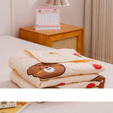 Cotton Quilt Washable Embroidery Ultrasonic Quilting Skin Friendly Cotton Comfortable Breathable Summer Quilt Bear 180x200cm - 45-Degree Angle