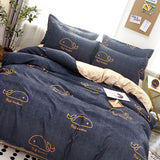 Skin Friendly Quilt Cover Thickened Polyester Soft Brushed Duvet Cover Quilt Bedding for Dormitory Bedroom Whale 150x200cm - Top-Down View