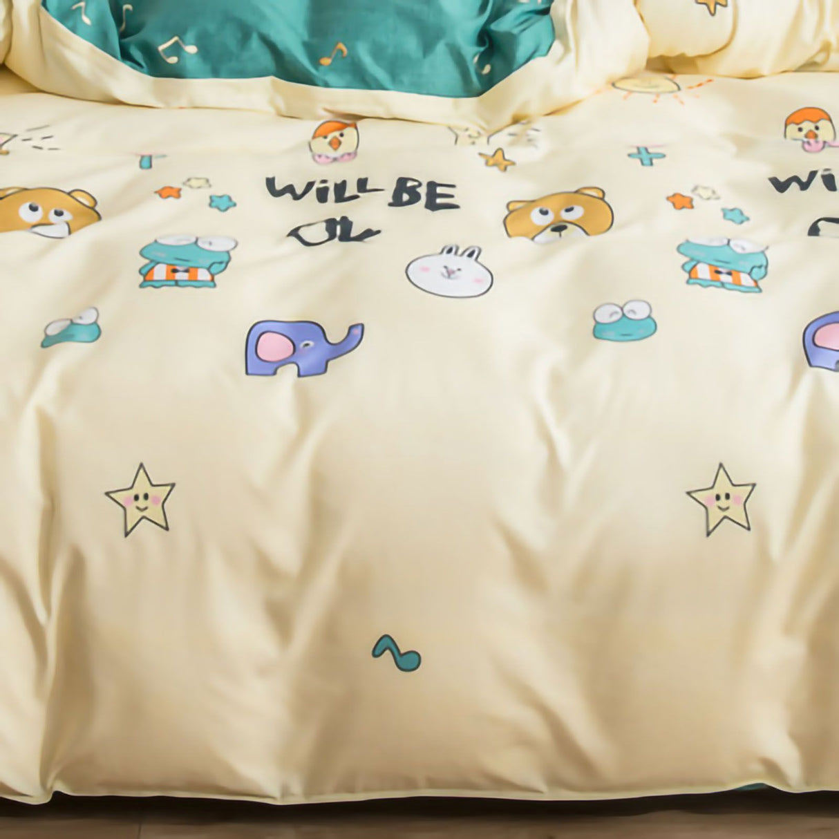 Skin Friendly Quilt Cover Thickened Polyester Soft Brushed Duvet Cover Quilt Bedding for Dormitory Bedroom Animal 180x220cm