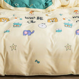 Skin Friendly Quilt Cover Thickened Polyester Soft Brushed Duvet Cover Quilt Bedding for Dormitory Bedroom Animal 180x220cm - Front View