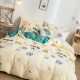 Skin Friendly Quilt Cover Thickened Polyester Soft Brushed Duvet Cover Quilt Bedding for Dormitory Bedroom Animal 180x220cm - Side View