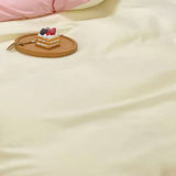 Solid Color Sheet Quilt Cover Pillow Cover Warm Breathable Washed Cotton Bed Sheet Set Creamy Pink 1.5m Four Piece Set