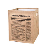 Jute Storage Box Foldable Waterproof Film Easy Cleaning Mild Texture Storage Basket for Home Office TDN Pattern