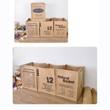 Jute Storage Box Foldable Waterproof Film Easy Cleaning Mild Texture Storage Basket for Home Office TDN Pattern