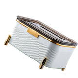 Multifunctional Tissue Box Household Desktop Storage Box Tissue Holder Box for Living Room Office White - Side View