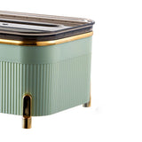 Multifunctional Tissue Box Household Desktop Storage Box Tissue Holder Box for Living Room Office Light Green - Side View