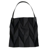 Reusable Tote Bag Large Capacity Fashion Polyline Design Shopping Cloth Bag for Home Travelling Office Black