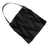 Reusable Tote Bag Large Capacity Fashion Polyline Design Shopping Cloth Bag for Home Travelling Office Black