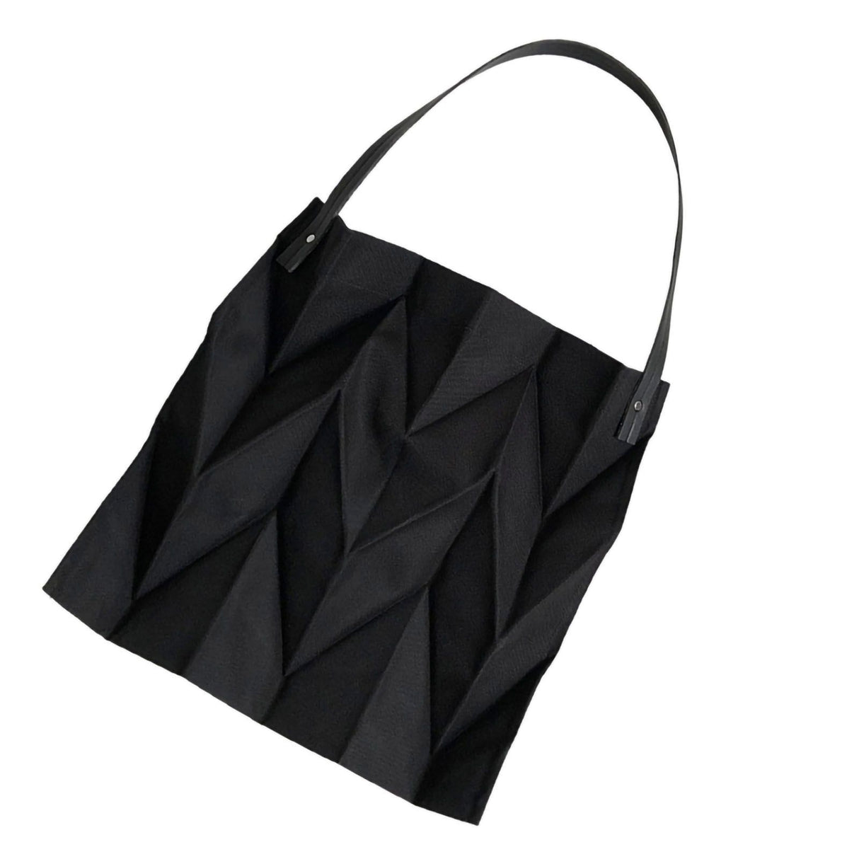 Reusable Tote Bag Large Capacity Fashion Polyline Design Shopping Cloth Bag for Home Travelling Office Black
