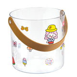 PET Small Ice Bucket Household Transparent Ice Wine Barrel Picnic Beer Drink Ice Bucket S 13x13cm/5.1x5.1in - 45-Degree Angle