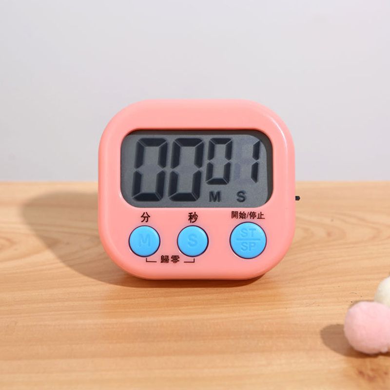 Digital Clock Timer Classroom Kitchen Magnetic Stopwatch for Kids Cooking Baking Boiling Egg Sports Pink