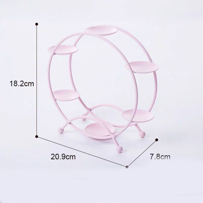 Ferris Wheel Display Rack Decorative Safe Rounded Edge Toys Storage Display Bracket Holder for Home Pink