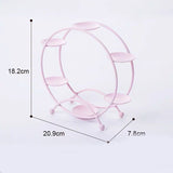 Ferris Wheel Display Rack Decorative Safe Rounded Edge Toys Storage Display Bracket Holder for Home Pink - Front View
