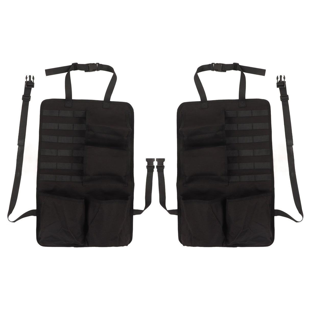 2PCS Auto Seat Organizer Oxford Cloth Waterproof Easy Cleaning Odor Free Backseat Car Organizer Black