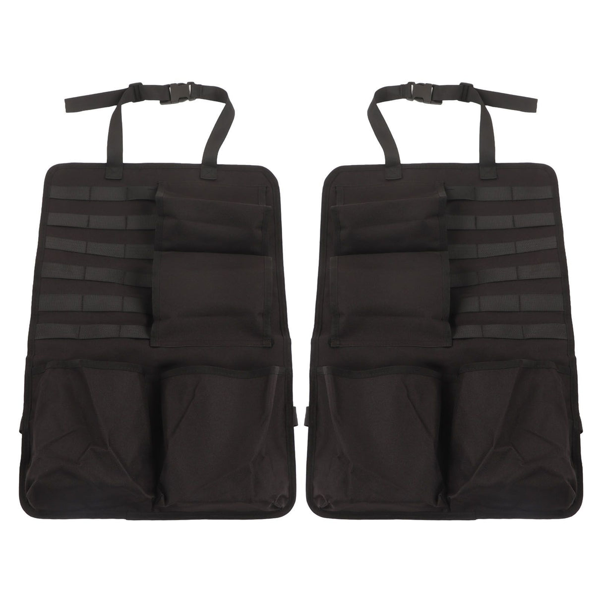 2PCS Auto Seat Organizer Oxford Cloth Waterproof Easy Cleaning Odor Free Backseat Car Organizer Black