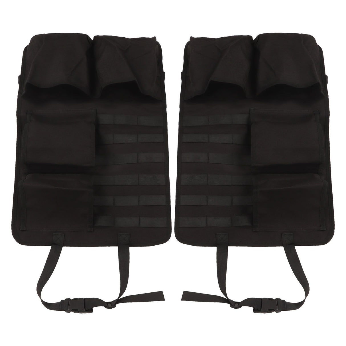 2PCS Auto Seat Organizer Oxford Cloth Waterproof Easy Cleaning Odor Free Backseat Car Organizer Black