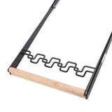 Trash Bag Holder Stand Rubber Wood Handle Iron Stand Flat Appearance Foldable Portable Garbage Bag Stand for Indoor Outdoor Use Black - Extra Image