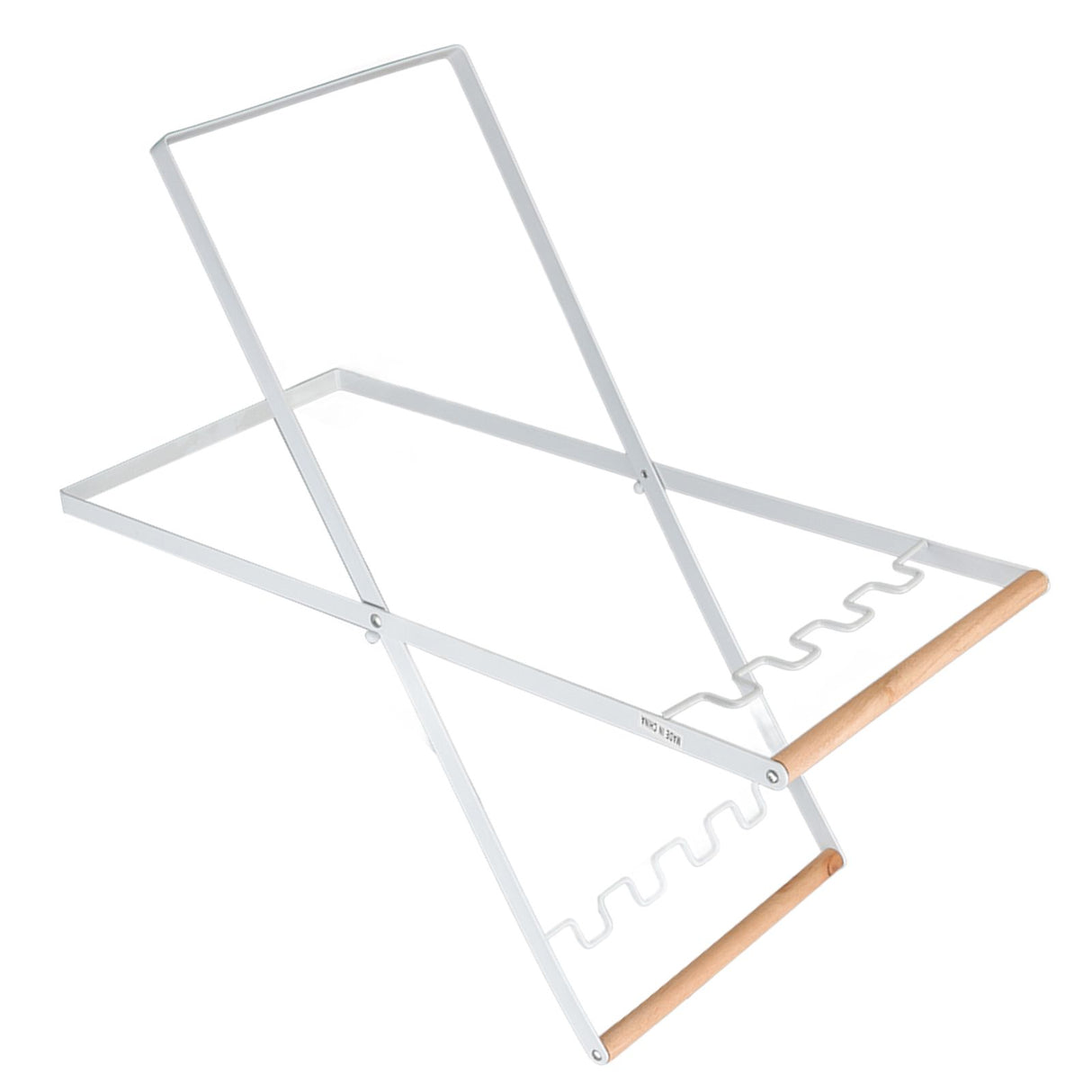 Trash Bag Holder Stand Rubber Wood Handle Iron Stand Flat Appearance Foldable Portable Garbage Bag Stand for Indoor Outdoor Use White