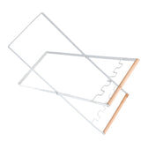 Trash Bag Holder Stand Rubber Wood Handle Iron Stand Flat Appearance Foldable Portable Garbage Bag Stand for Indoor Outdoor Use White