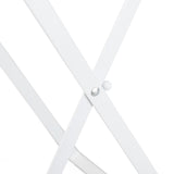 Trash Bag Holder Stand Rubber Wood Handle Iron Stand Flat Appearance Foldable Portable Garbage Bag Stand for Indoor Outdoor Use White