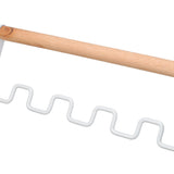 Trash Bag Holder Stand Rubber Wood Handle Iron Stand Flat Appearance Foldable Portable Garbage Bag Stand for Indoor Outdoor Use White - Extra Image