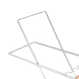 Trash Bag Holder Stand Rubber Wood Handle Iron Stand Flat Appearance Foldable Portable Garbage Bag Stand for Indoor Outdoor Use White - Extra Image