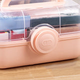 Medicine Storage Box Plastic Multi Layer Large Capacity Medicine Cabinet for Household Pink(medium)