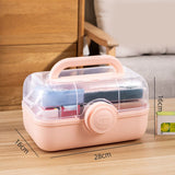 Medicine Storage Box Plastic Multi Layer Large Capacity Medicine Cabinet for Household Pink(medium)