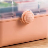 Medicine Storage Box Plastic Multi Layer Large Capacity Medicine Cabinet for Household Pink(large)