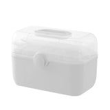 Medicine Storage Box Plastic Multi Layer Large Capacity Medicine Cabinet for Household White (large)