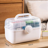 Medicine Storage Box Plastic Multi Layer Large Capacity Medicine Cabinet for Household White (large)