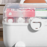 Medicine Storage Box Plastic Multi Layer Large Capacity Medicine Cabinet for Household White (large)