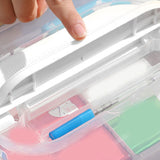 Medicine Storage Box Plastic Multi Layer Large Capacity Medicine Cabinet for Household White (large) - Top-Down View
