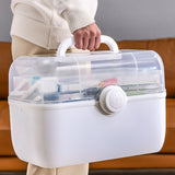 Medicine Storage Box Plastic Multi Layer Large Capacity Medicine Cabinet for Household White (large)