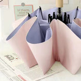 Folding Sun Umbrella UV Blocking Pure Color Black Rubber Sunscreen Umbrella for Rain Or Shine Pink and Purple