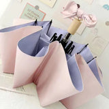 Folding Sun Umbrella UV Blocking Pure Color Black Rubber Sunscreen Umbrella for Rain Or Shine Pink and Purple